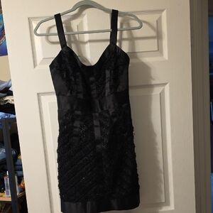 Milly Black Textured Mini Dress